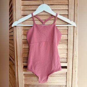 ATHLETA GIRL Got Your Back Leotard in Antique Rose, Size XS/6